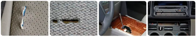 Example of excessive wear on interior and upholstery Example of excessive wear on interior and upholstery