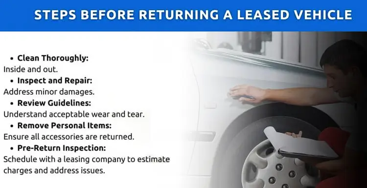 Steps before returniig a leased car